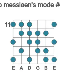 Guitar scale for Eb messiaen's mode #6 in position 11